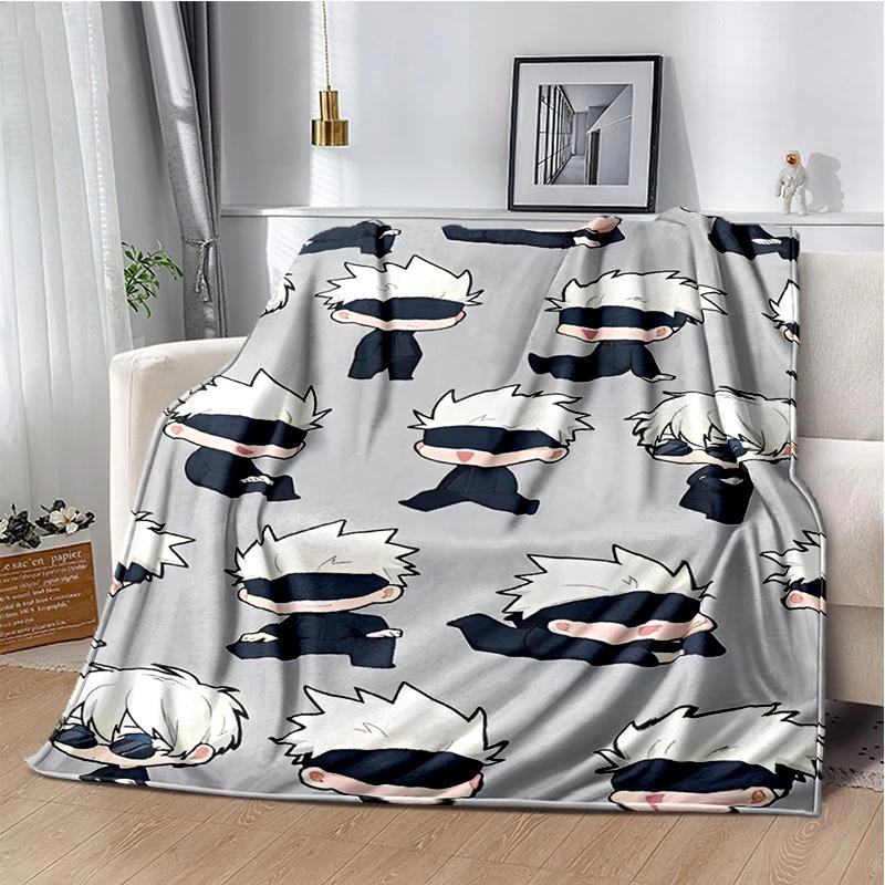Cartoon Anime Jujutsu Kaisen Throws Blanket Kid Super Soft Blankt for Travel Couch Sofa Picnic Bed Flannel Blanket Birthday Gift