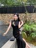 2026 High-End Black Qipao: Slim, Retro-Style Dress for Summer Engagements