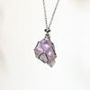 Raw Crystal Holder Necklace Cage for Stones DIY Adjustable Natural Gemstone Pendant Necklace Jewelry Colorful 2-4cm