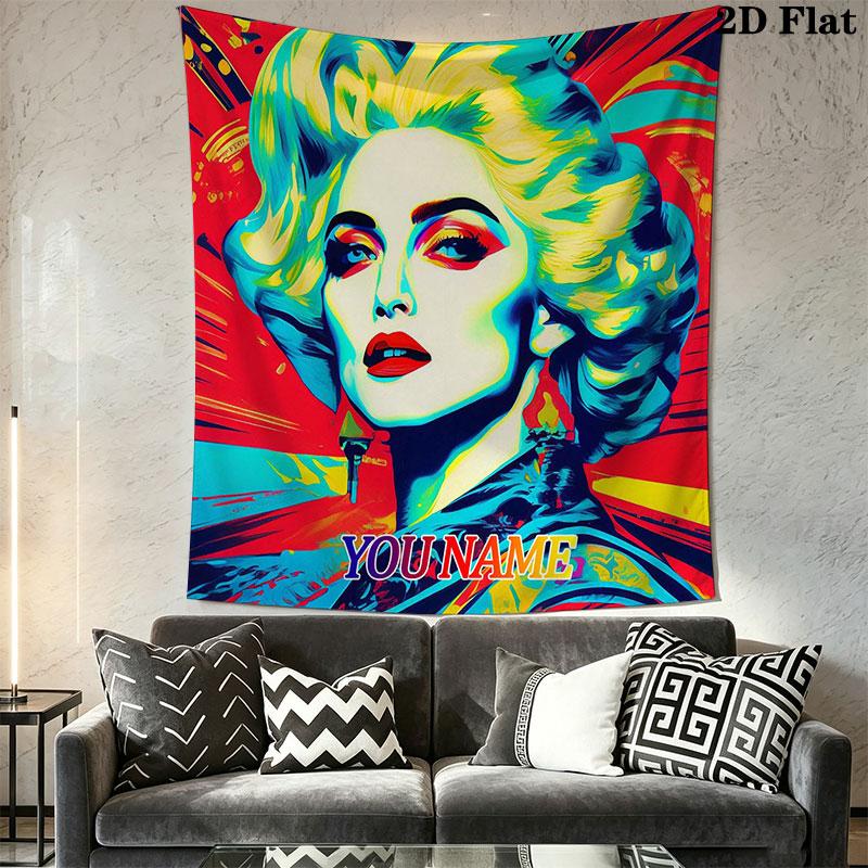 Custom Madonna Wall Hanging Printed Fabric Blanket Decorative Tapestries for Bedroom Living Room Home Decor