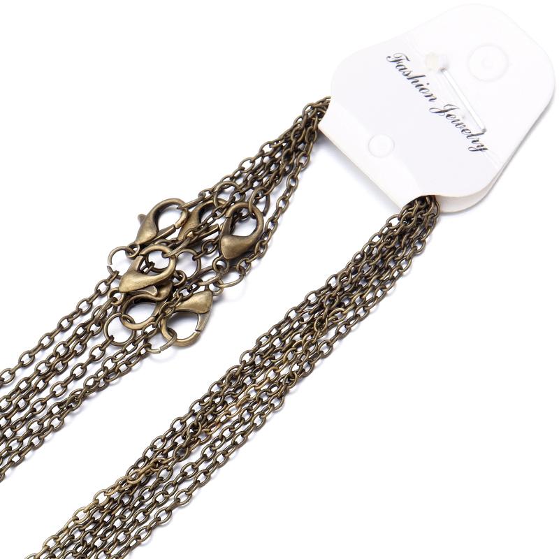

6pcs/lot 45cm Basic Metal Chain Necklace Round Cross Chains For Women Men DIY Pendant Necklace Jewelry Making Findings античный бронзовый