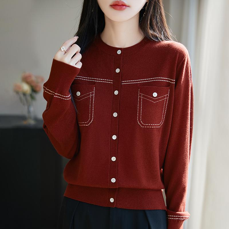 Women's Lightweight 50% Wool 50% Mulberry Silk Cardigan - 4-Season Versatile Knitwear for All-Year Comfort & Style