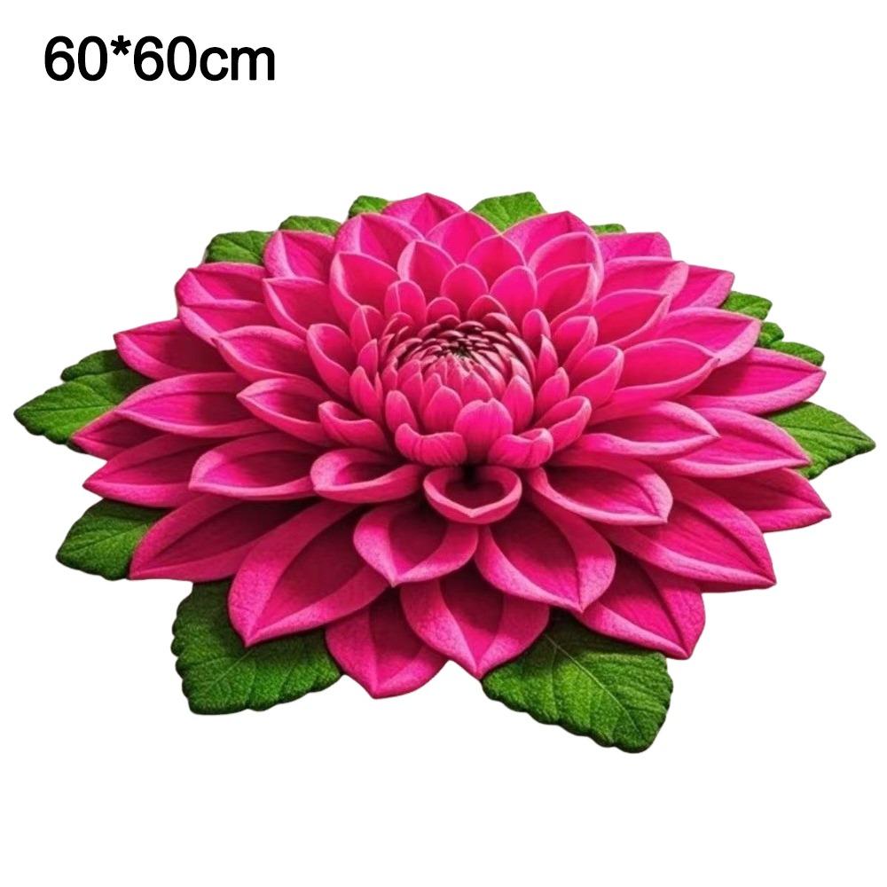 Special-shaped 3D Flower Carpet Non-slip Absorbent Bathroom Floor Mat Soft Dirt-resistant Door Blanket