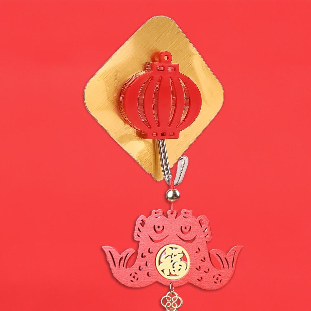 2PCS Creative Chinese Red New Year Non-marking Hook
