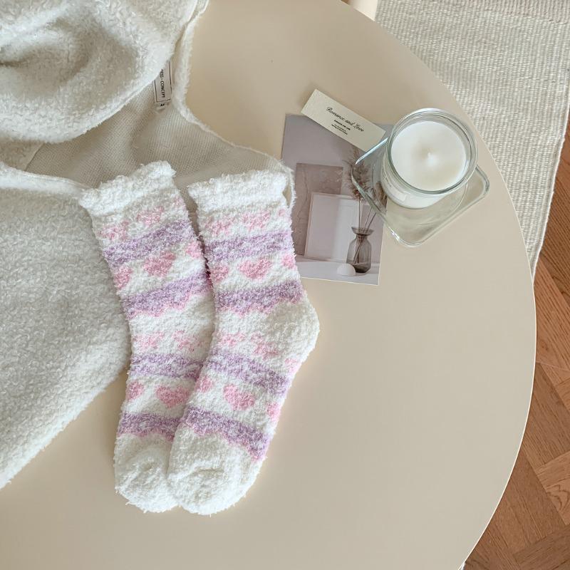 Autumn and Winter Coral Fleece Stockings - Children's Floor Stockings - Winter Thick and Warm Comfortable Home Use Postpartum Stockings