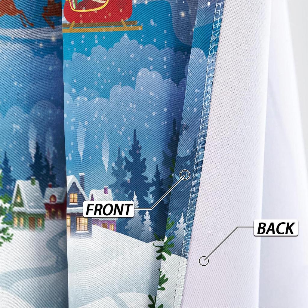 Custom High-Precision Blackout Silk Christmas Curtains with Grommet/Rod Pocket