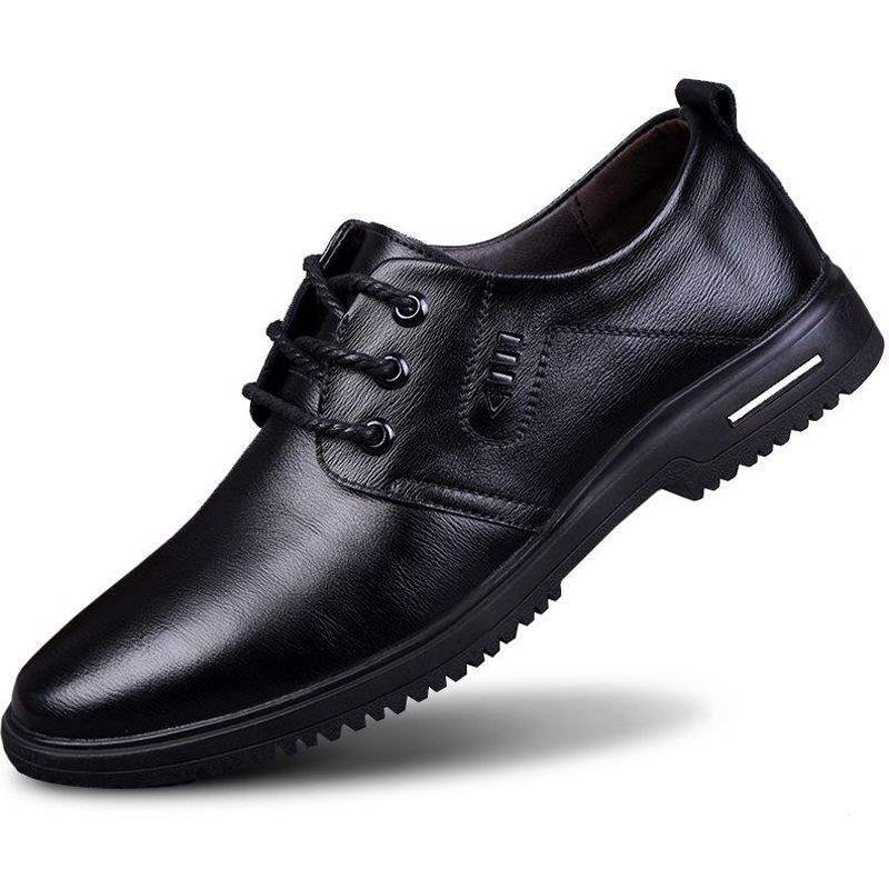 Leather shoes men's soft cowhide spring and summer breathable soft sole business men's trend