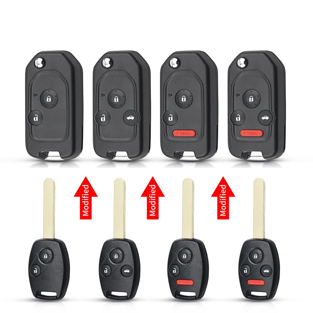 Remote 2/3/4 Button Flip Folding Car Key Shell Case For Honda Accord Civic Crv Pilot 2007 2008 2009 2010 2011 2012 2013