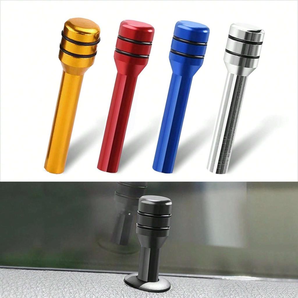 2pcs Car Door Lock Knob, Aluminum Alloy Interior Door Lock Pin, 1.9"X0.4" Door Lock Knob Button, Car Interior Accessories, Compatible