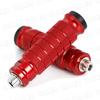Motorcycle Footpegs, Step Bars, Tandem Steps, Pedals, Knurled CNC Aluminum, Universal Fit, Left and Right Set (Red)