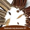 Handmade DIY Decor: Children's Ornaments with Dry Wood Branches and Log Sections for Landscaping