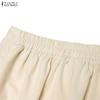 ZANZEA Damen Kurzarm Bluse und Hose Sommer Zweiteiler Anzugsets