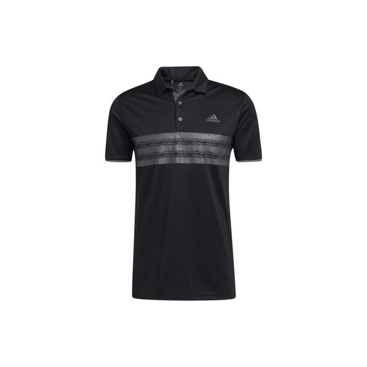 

Мужская рубашка поло с коротким рукавом в полоску Adidas, черные GM0321