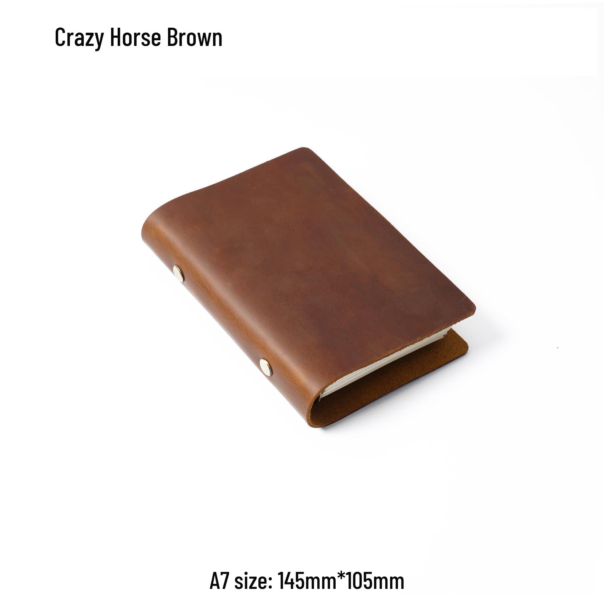 A5 Genuine Leather Loose-Leaf Notebook: European Style Business Diary & Notepad Lined 96 sheets