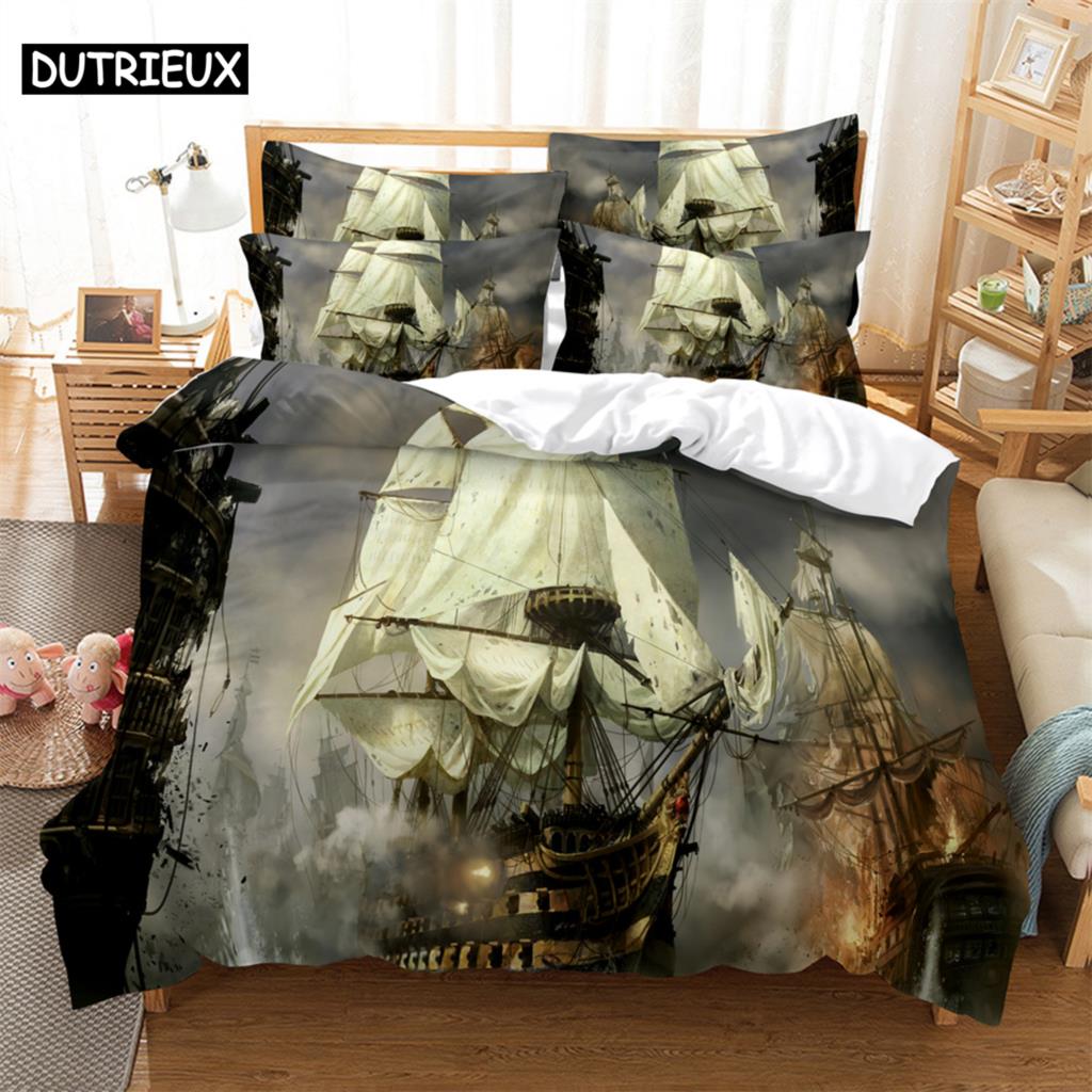 Steamship Bedding Set Duvet Cover Set 3d Bedding Digital Printing Bed Linen Queen Size Bedding Set Fashion Design