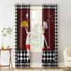 Black And White Plaid Chef Knife Fork Blackout Curtains For Kitchen Bedroom Kids Room Window Treatment Curtains for Living Room