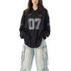 Unisex V-Neck Long-Sleeve Retro Jersey Top