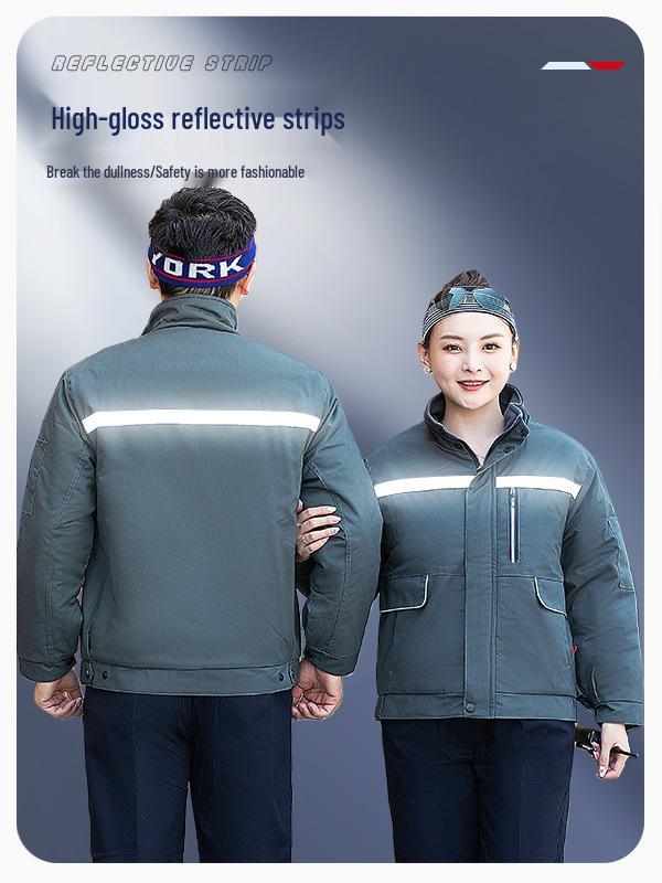 Reflective Winter Workwear Jacket for Cold Storage and Construction