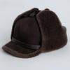 High Quality  Winter Leather Hat Men Fur  Warm Thick Earflaps Bomber Hats Men's Baseball Cap Russian Hat