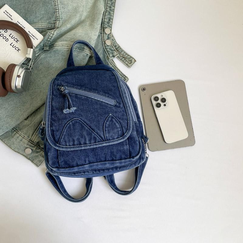 Dámský retro batoh s velkou kapacitou džínový batoh