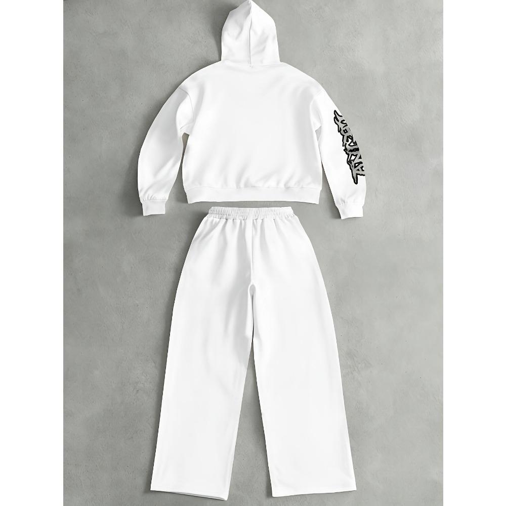 Trendy Autumn and Winter Sportswear Set, Men's Multifunctional Drawstring Hooded Sweatshirt and Casual Sweatpants