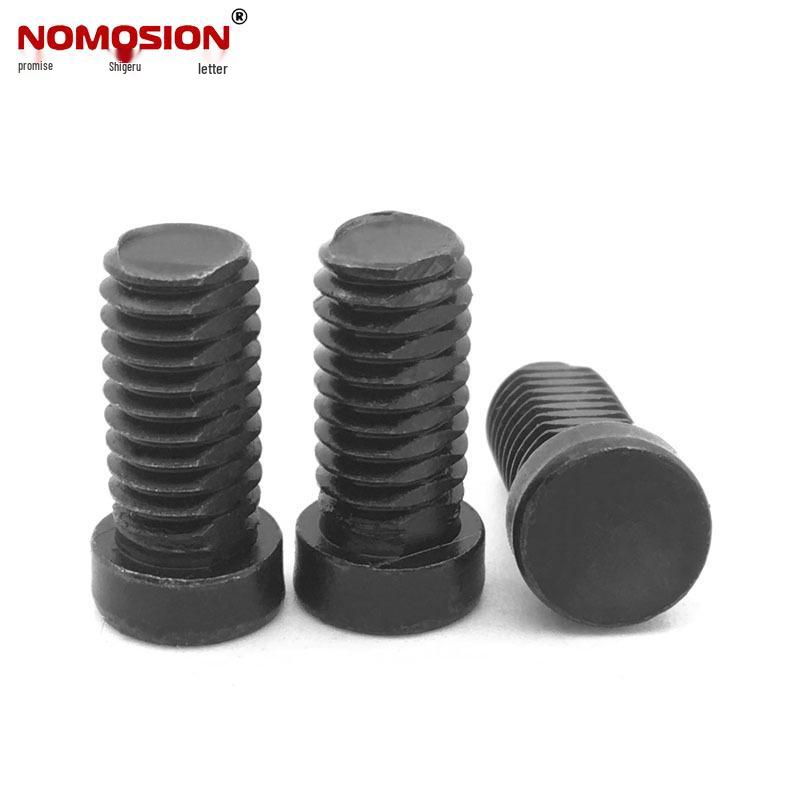 Black M6*12 Flat Head Rotating Shaft Screw with Flat Tooth Milling Edge
