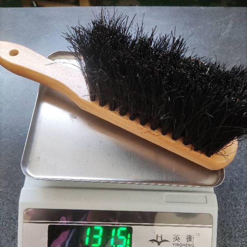 Fireplace Brush Oblong Soft Bristle Wooden Handle Shape
