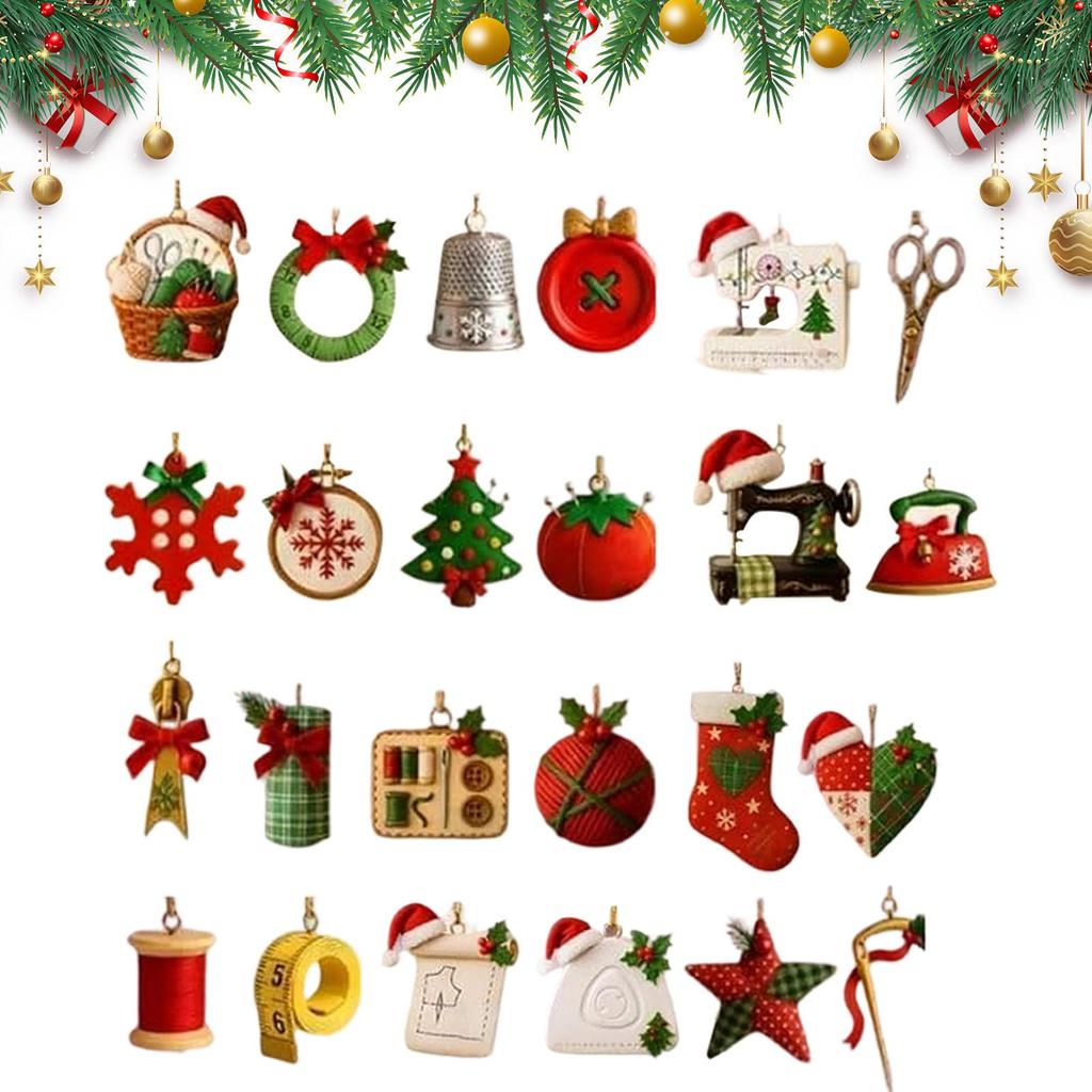 Sewing Calendar Advent 2D Flat Sewing Accessories 2025 Christmas Countdown Calendar for Kids for Adults Living Room Bedroom