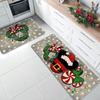 Christmas Velvet Non-Slip Water-Absorbent Floor Mat Set - Easy Clean, Dirt Resistant, Decorative Kitchen Rugs.