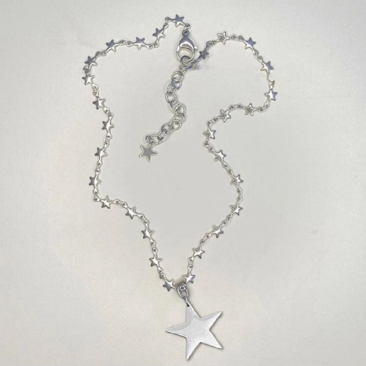 Fashion Edgy Star Pendant Necklace Handmade Clavicle Chain for Women Girls