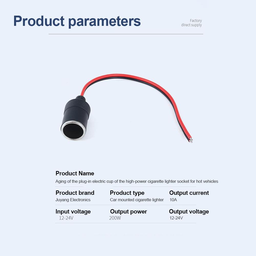 Auto-Zigarettenanzünder 10A/15A/20A Buchse Steckerverbinder Adapter mit 30cm Verlängerungs-Ladekabel