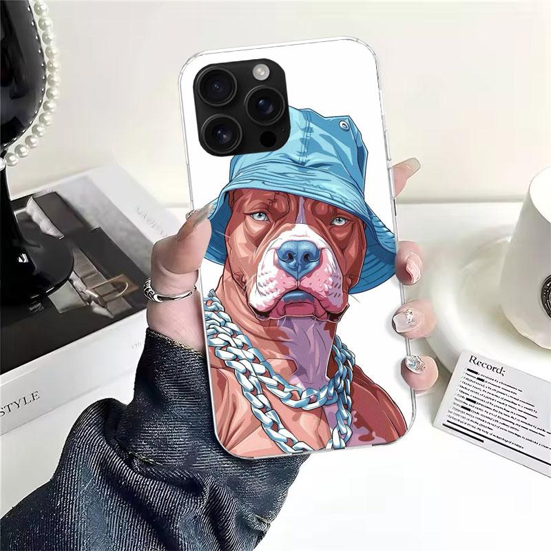 Pit Bull Pet Dog Pitbull Soft Phone Case For IPhone 11 17 Air 16E 16 Pro Max 15 + 14 Plus 13 Mini 12 Apple 7 SE 8 Fundas Coque 1