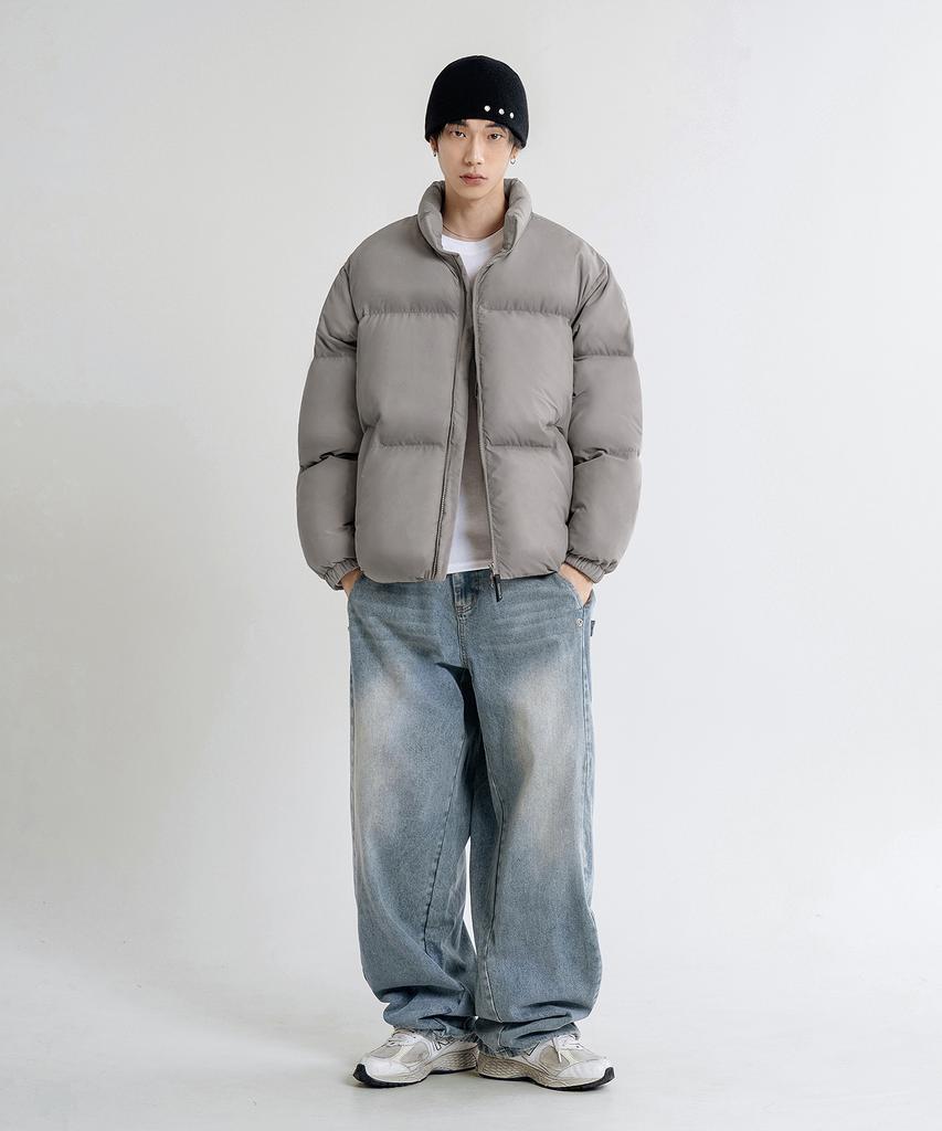 Lemain Second Essential 2-Way Oversized Puffer Short Padded Jacket [Grey]