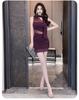 Pure desire sexy neck dress women's summer new off-the-shoulder spice girl purple hip skirt slim and thin short skirt