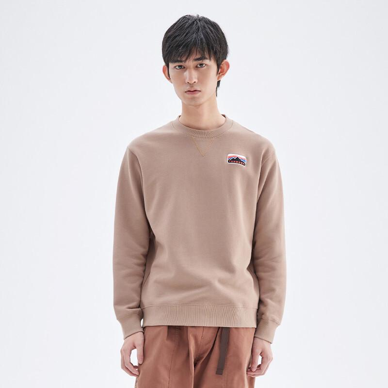 Tanboer Men's Solid Crew Neck Cotton Sweatshirt