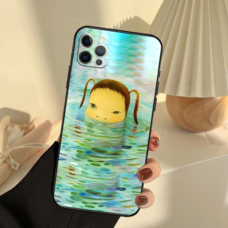 Japan Yoshimoto Nara Cartoon Girl Case For iPhone 11 12 13 14 15 16 Pro Max Cover For iPhone 13 12 Mini XR X XS Plus