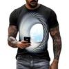 Moda vânzări fierbinți personalitate distracție Sky tricouri grafice pentru bărbați noi casual tridimensional vortex imprimat tricouri supradimensionate cu gâtul
