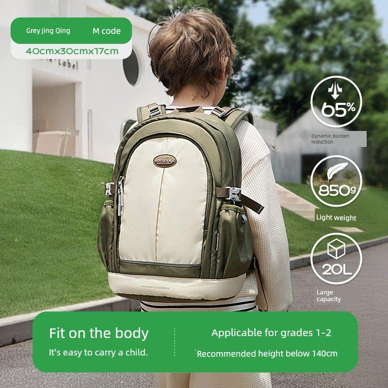 

Kocotree Xiaozhuangyuan Schoolbag Primary School Spine Protection Burden Reduction Girls and Boys Kids One Three Four to Sixth Grade Large Capacity [Single Schoolbag] Grey and Green: M Code