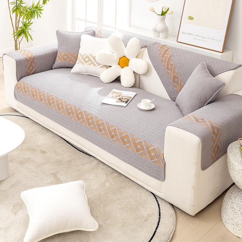 Modern Simple Washed Cotton Sofa Cushion Four Seasons Universal Non-Slip Sofa Cover Modern Cushion Towel Cotton Thickened