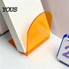 Durable Shelf Decor for Magazines 1 Pair Acrylic Bookends, Clear Book Ends Holders Shelves, Decorative Arch Organizing Tools Workstations Stopper,