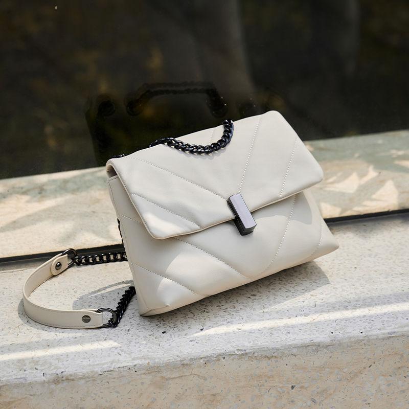 

Premium chain bag 2025 new trendy fashion women s bag retro messenger bag texture versatile ins shoulder bag белый