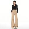 Khaki Embroidered Elastic Micro-flared Jeans Women's Autumn and Winter High Waist and Thin Non-stick Leg Embroidered Floor Pants Yichun