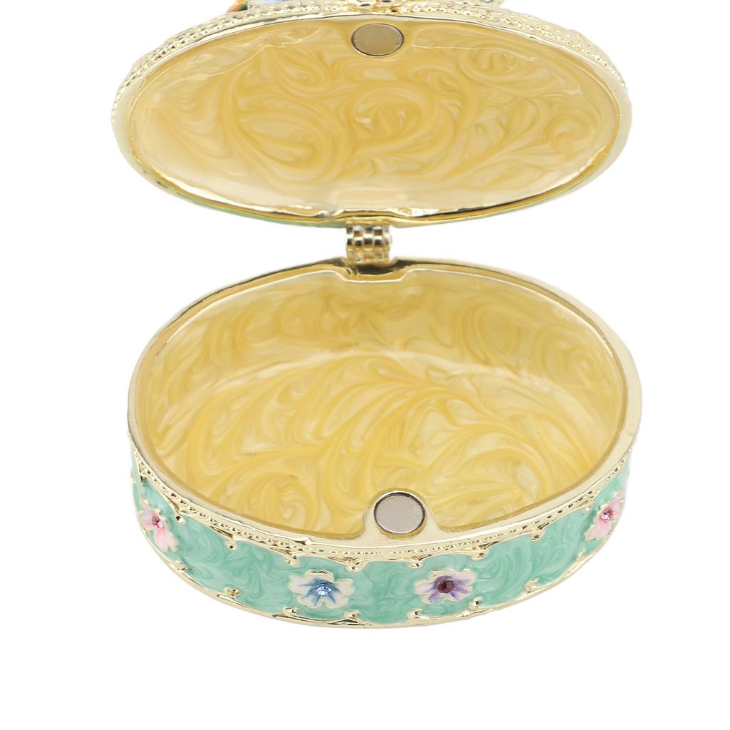 Hand Painted Trinket Box Enamel Vintage Jewelry Storage Box Metal Jewelry Organizer Decorative Rings Earrings Necklace