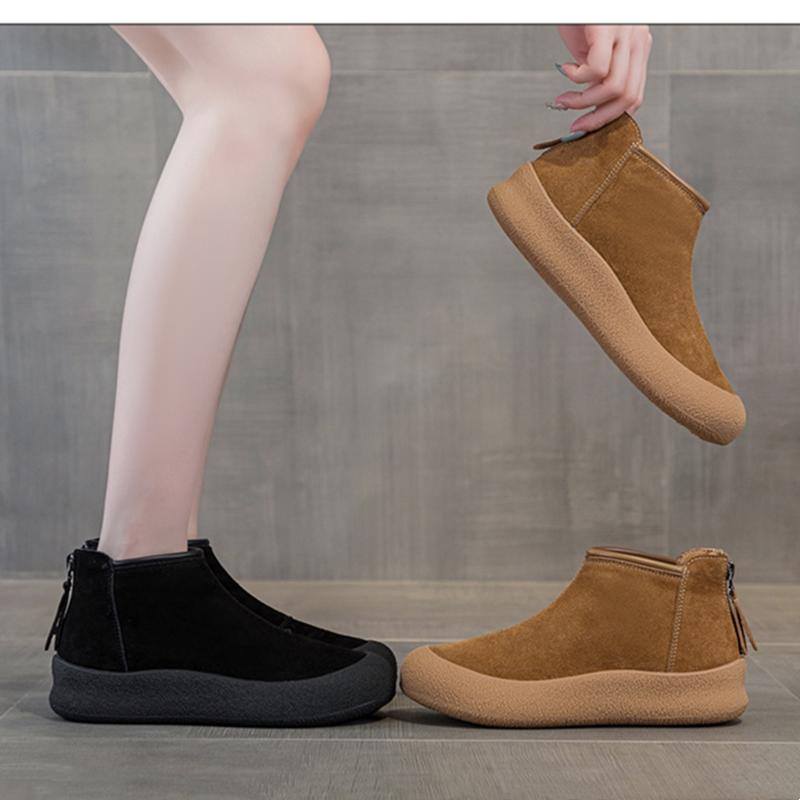 AIYUQI Snow Boots Women Large Size 2025 Winter Genuine Leather Women Short Shoes Thickened Warm Winter Boots Women