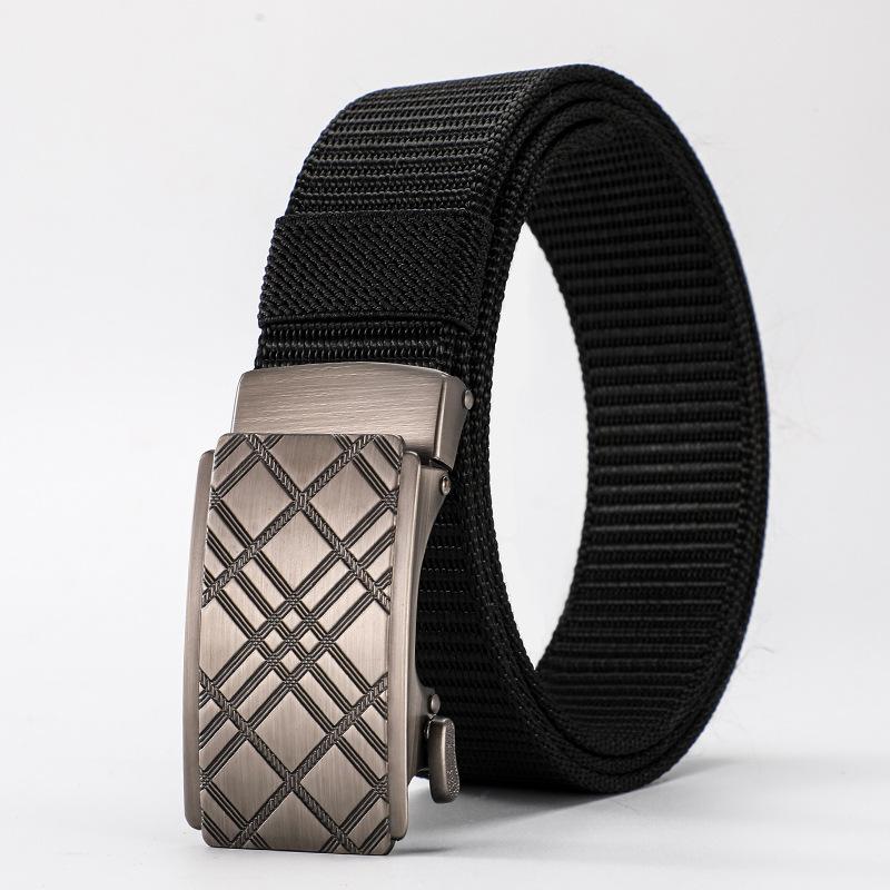 Wind Men'S Automatic Buckle Tactical Belt Thickened Imitation Nylon Belt