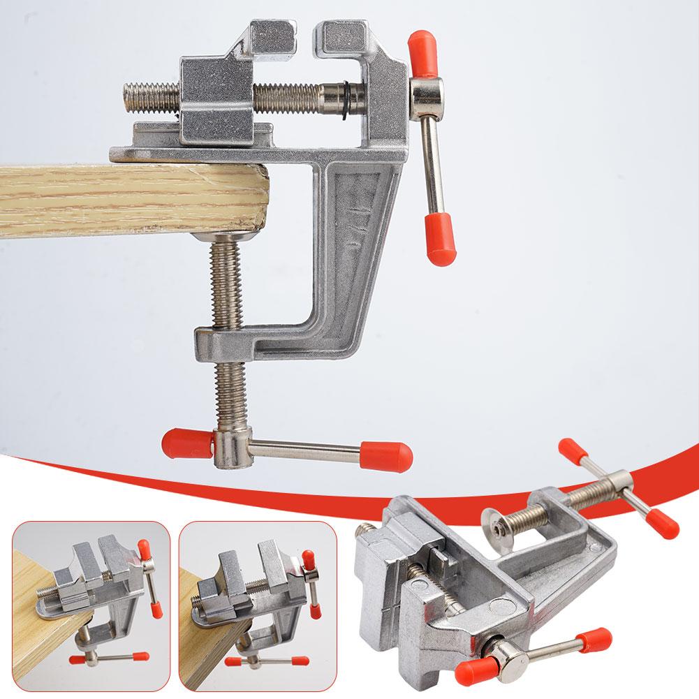 Mini Aluminum Alloy Table Vise Carpentry Flat-bladed Table Multifunctional Bench Vise Table Screw Vise For DIY Craft Mold Fixed