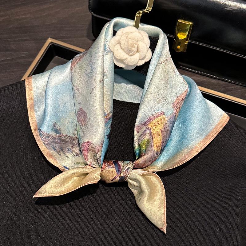 100% Silk Square Scarf Women Neck Bandana Mulberry Scarves Female Neckerchief Wrist Headkerchief Shawl Wrap Hijab