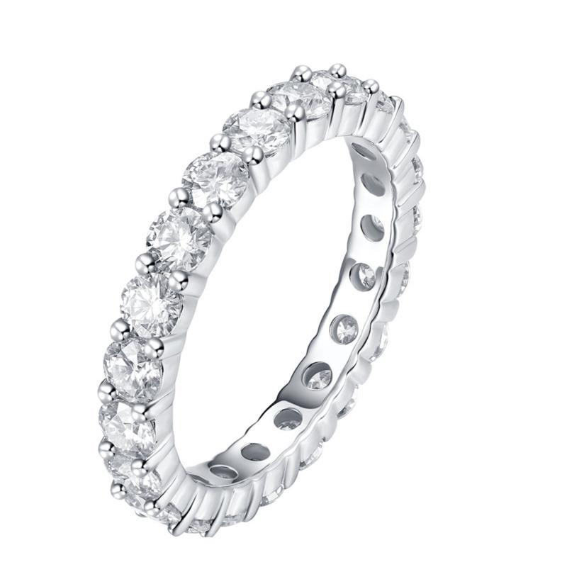 

Bague Ringen S925 Серебро, инкрустированное камнем Моссан толщиной 3 мм, новая женская модель плавающего кольца Nude Cargo（No.5） белый