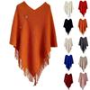 Ladies' Fashion Two Wear Tassel Hooded Knitted Shawl Women's Versatile Travel Warm Outer Cloak