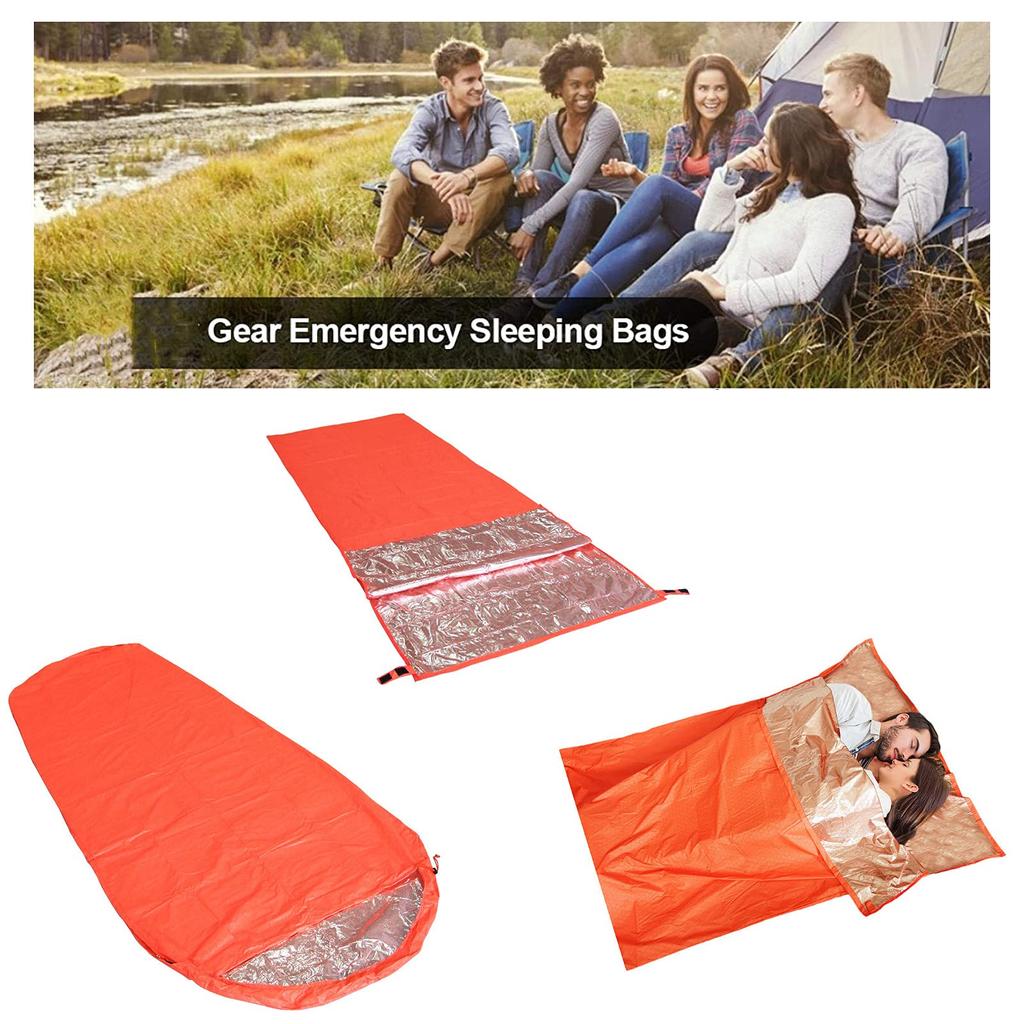 Self-heating Sleeping Bag Cover, Envelope-style, for Outdoor Camping and Hiking, Orange